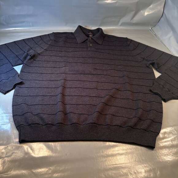 Brooks Brothers 346 Merino Wool Polo Sweater Mens Extra Fine Italian Button Top - Picture 3 of 16